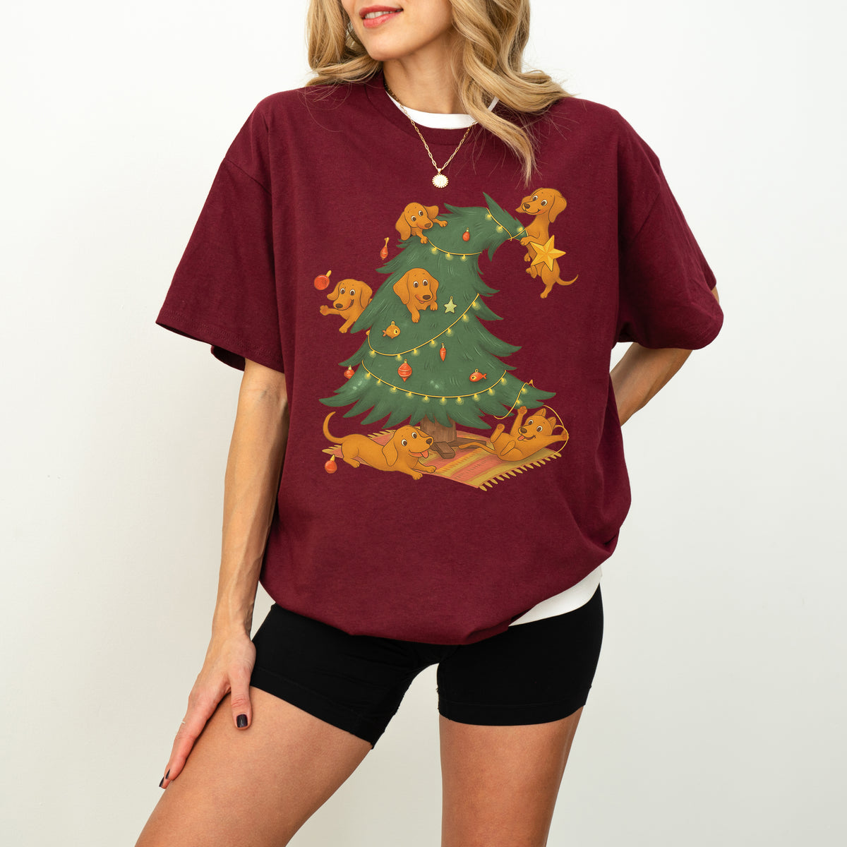 Dachshund Christmas Tree Shirt – Cute Sausage Dog Holiday Gift
