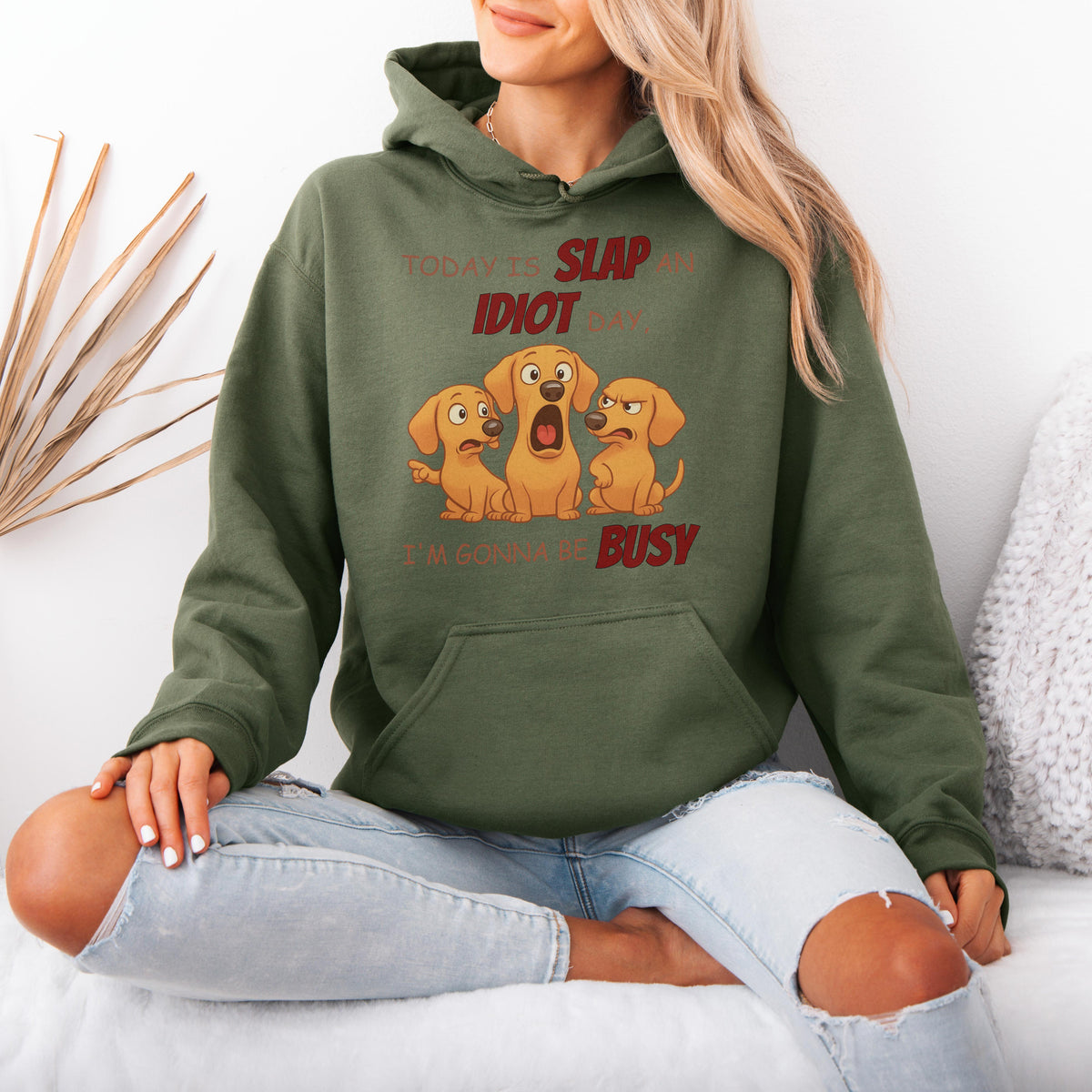 Slap an Idiot Day Dachshund Hoodies