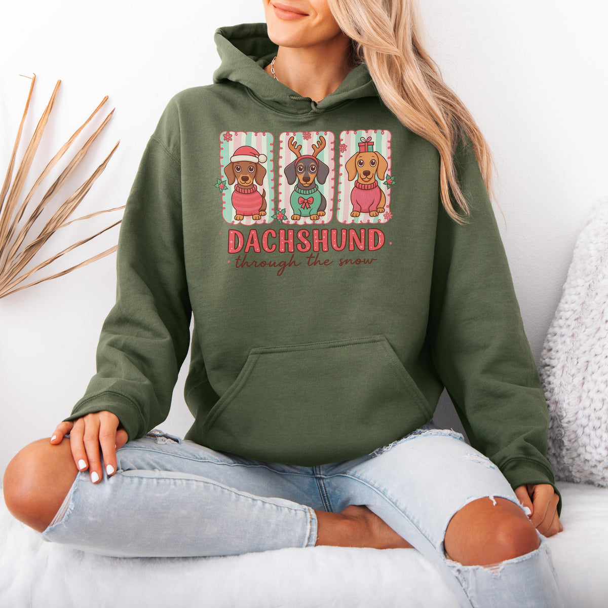 Dachshund Through the Snow Trio Christmas Hoodie