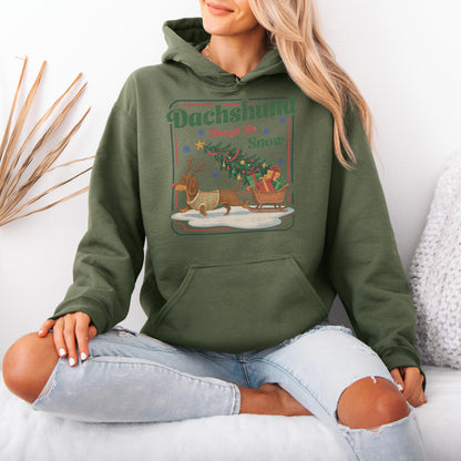 Dachshund Through the Snow Christmas Hoodie