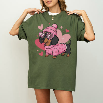 Cute Valentine Dachshund Dog Mom T-Shirt