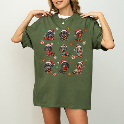 Dachshund Christmas T-Shirt for Dog Lovers and Wiener Dog Moms