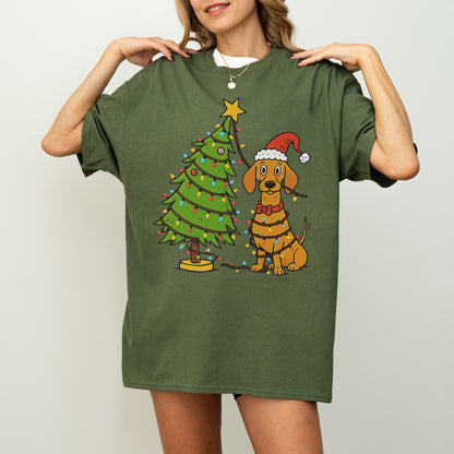 Sausage Dog Christmas Lights Dachshund Shirt – Holiday Gift