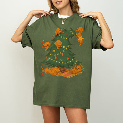 Dachshund Christmas Tree Shirt – Cute Sausage Dog Holiday Gift