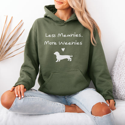 Funny Dachshund Hoodie Less Meanies More Weenies Gift