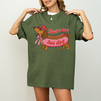 You Are One Hot Dog Dachshund Valentine Shirt