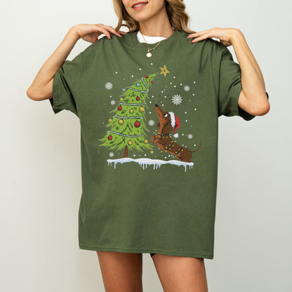 Dachshund Reaching for the Star Christmas Shirt