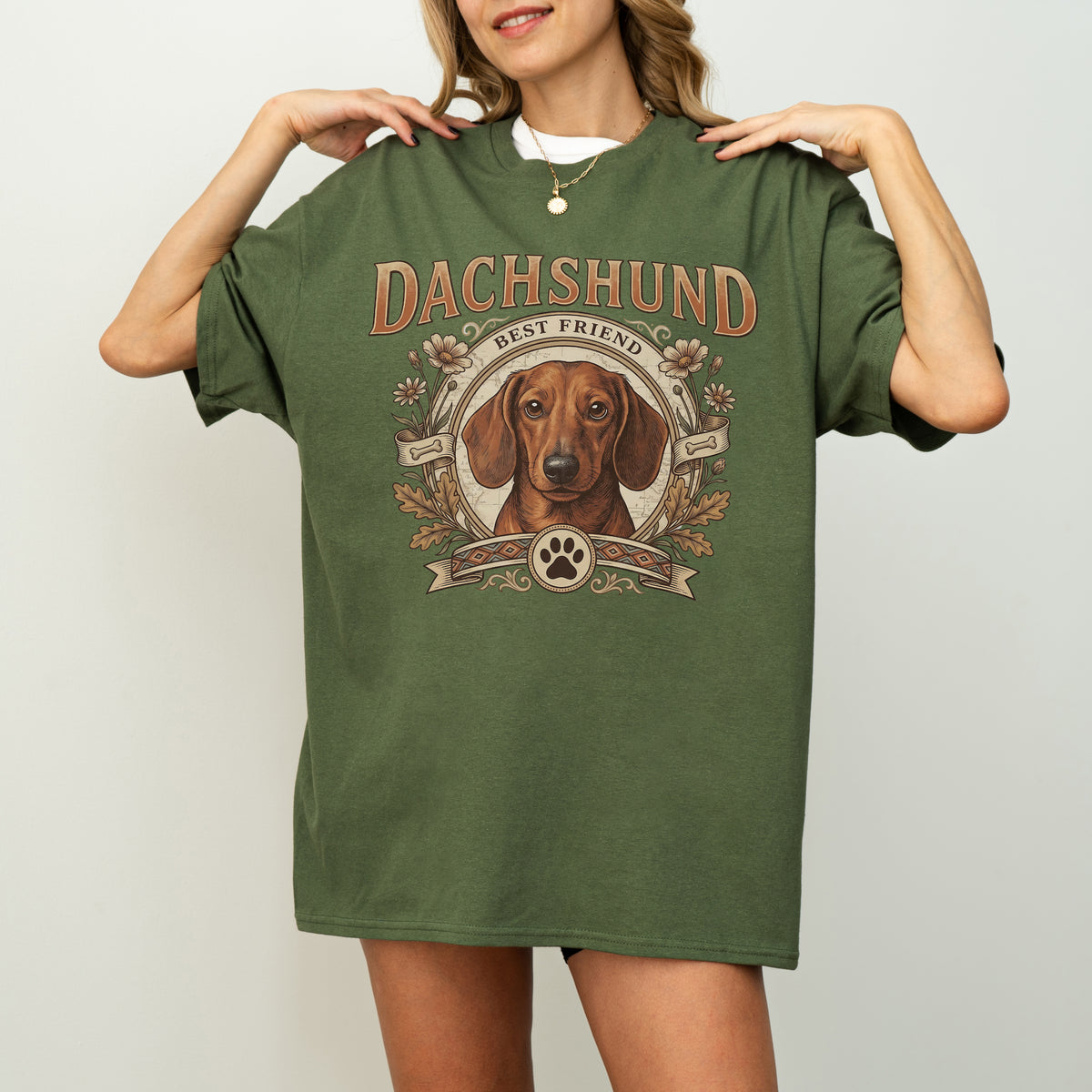 Custom Dachshund Shirt Personalized Dog Portrait Gift from Photo