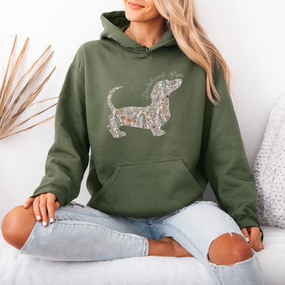 Personalized Dachshund Dog Mama Hoodie – Custom Floral Dog Mom