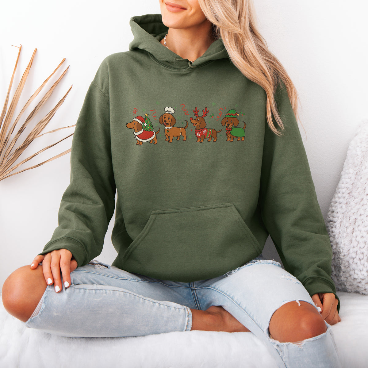 Funny Christmas Dachshund Dog Cute Christmas Puppy Hoodie
