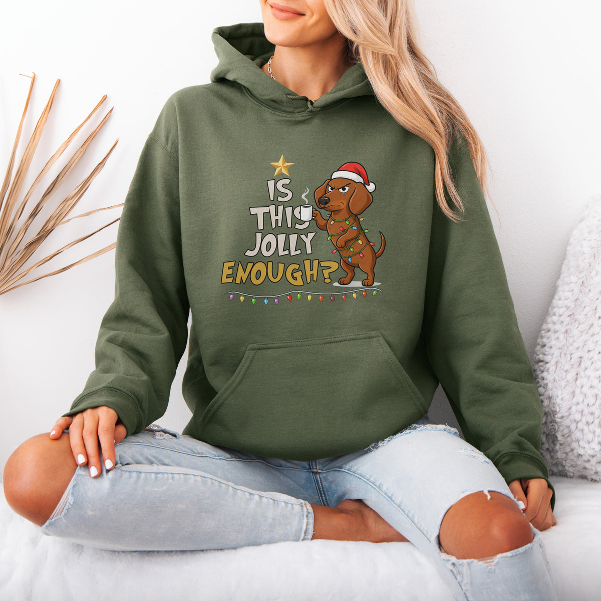 Is This Jolly Enough Dachshund Christmas Hoodie