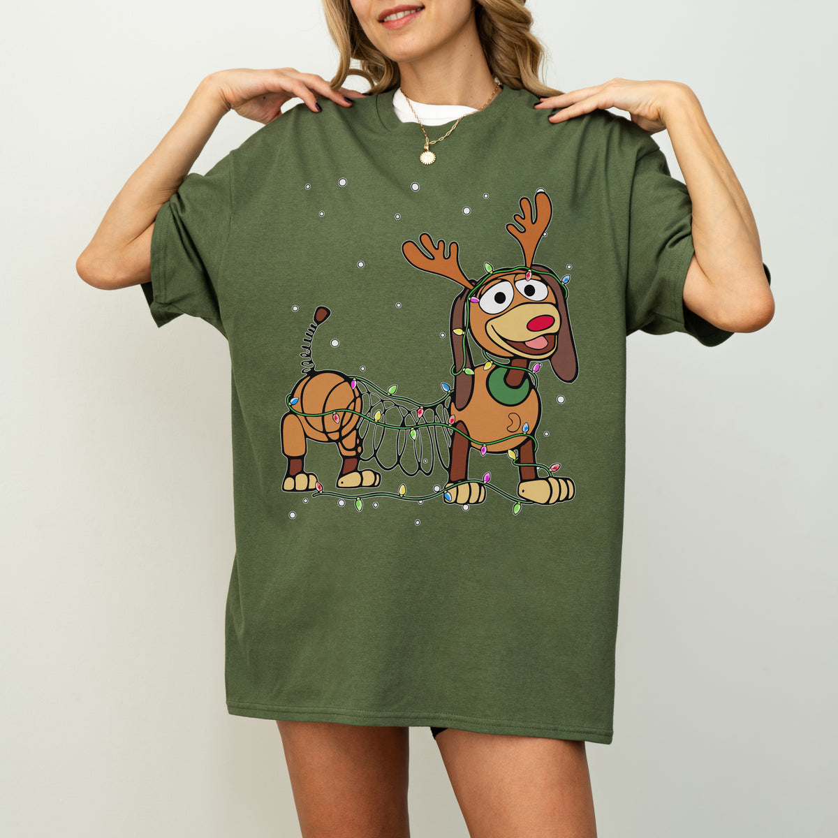 Reindeer Lights Dachshund Christmas Shirt – String Lights Pup