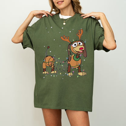 Reindeer Lights Dachshund Christmas Shirt – String Lights Pup
