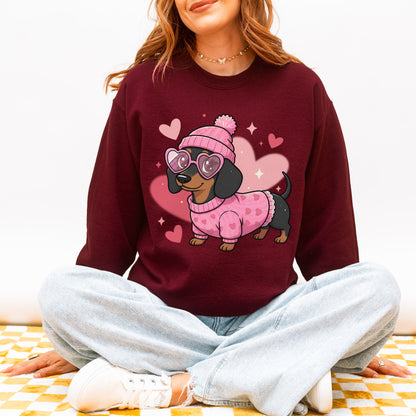 Cute Valentine Dachshund Dog Mom Sweatshirt