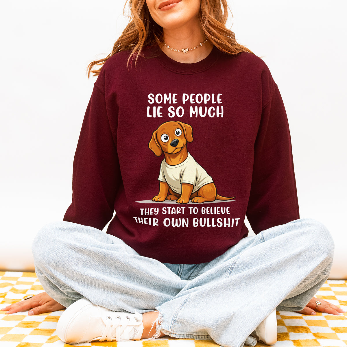 Funny Dachshund Sweatshirt Sarcastic Wiener Dog Humor Gift