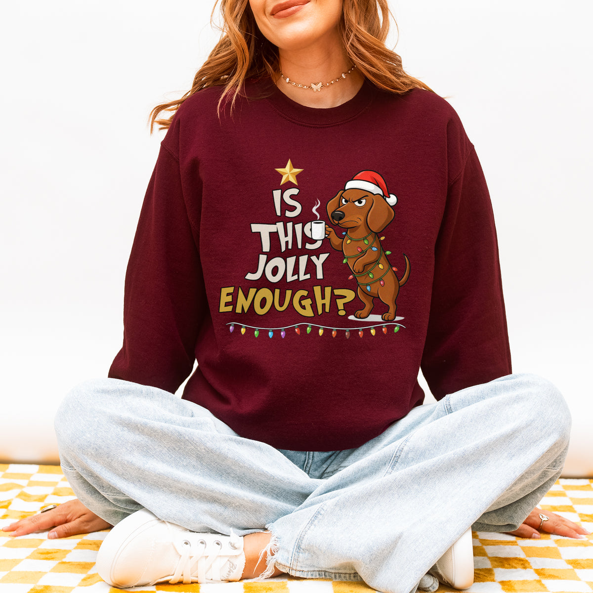 Is This Jolly Enough Dachshund Christmas Sweatshirt
