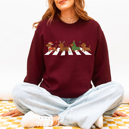 Abbey Road Dachshund Christmas Sweatshirt