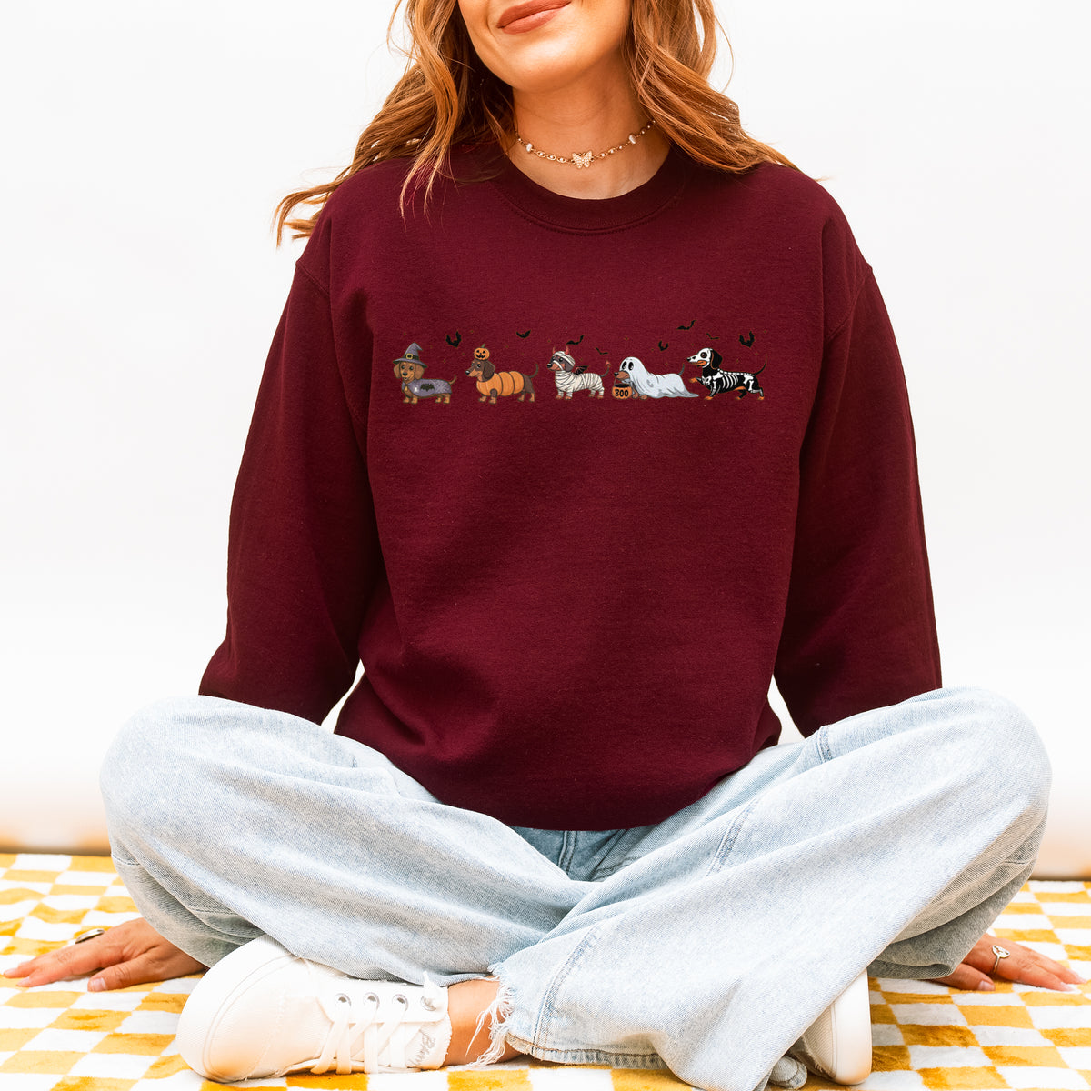 Dachshund Halloween Sweatshirt – Cute Ghost Spooky Gift