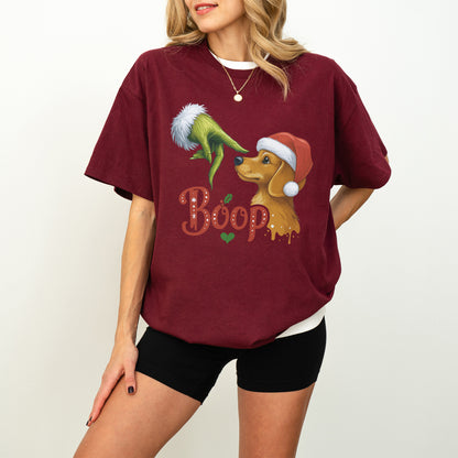 Boop Dachshund Christmas Shirt – Funny Green Hand Holiday Tee
