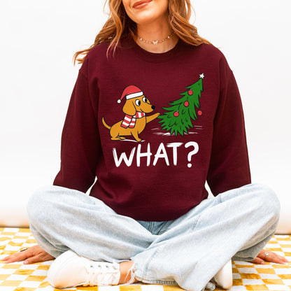 Funny What? Dachshund Christmas Sweatshirt