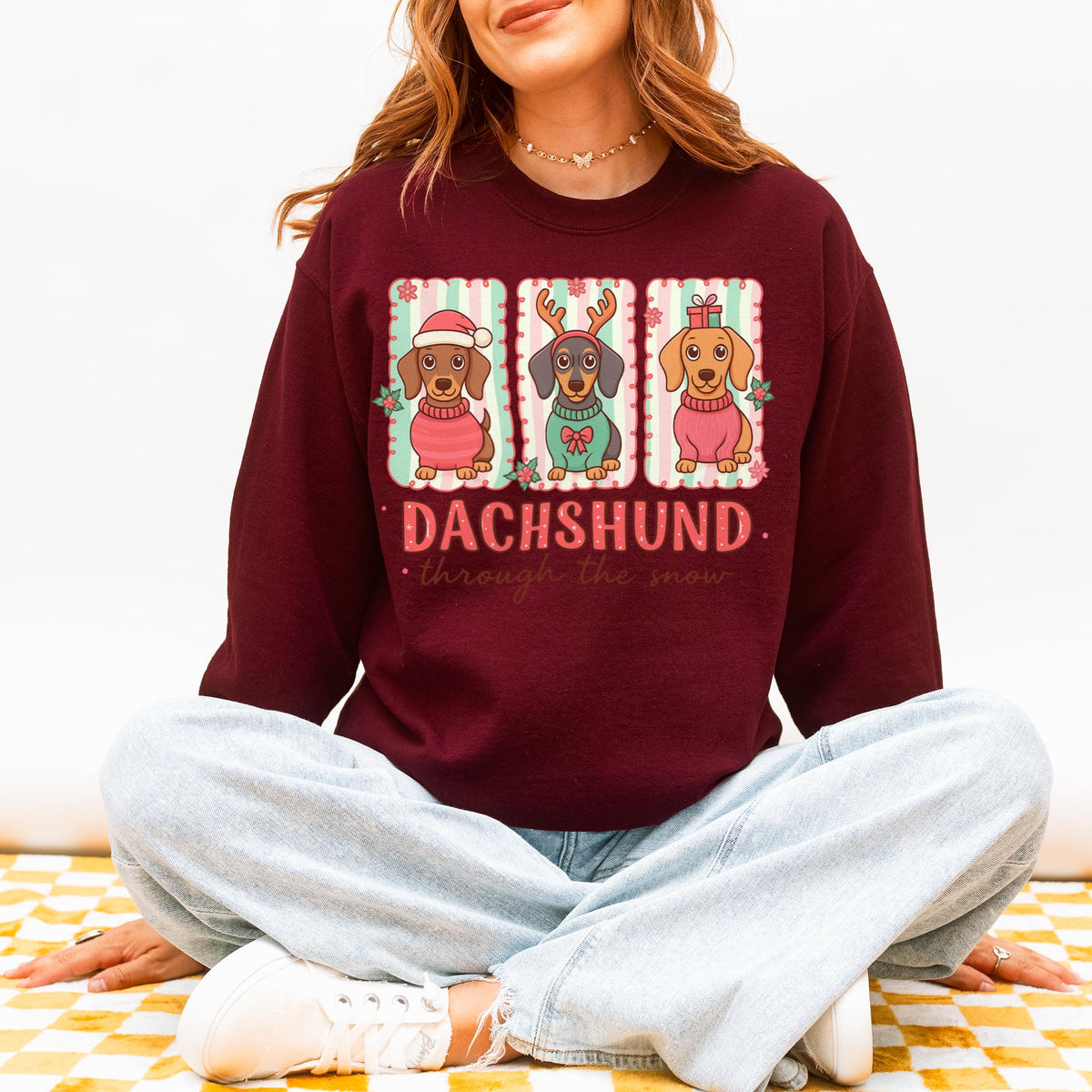 Dachshund Through the Snow Trio Christmas Sweatshirt