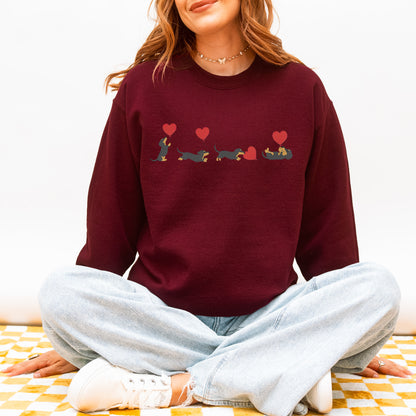 Dachshund With Heart Balloons Sweatshirt