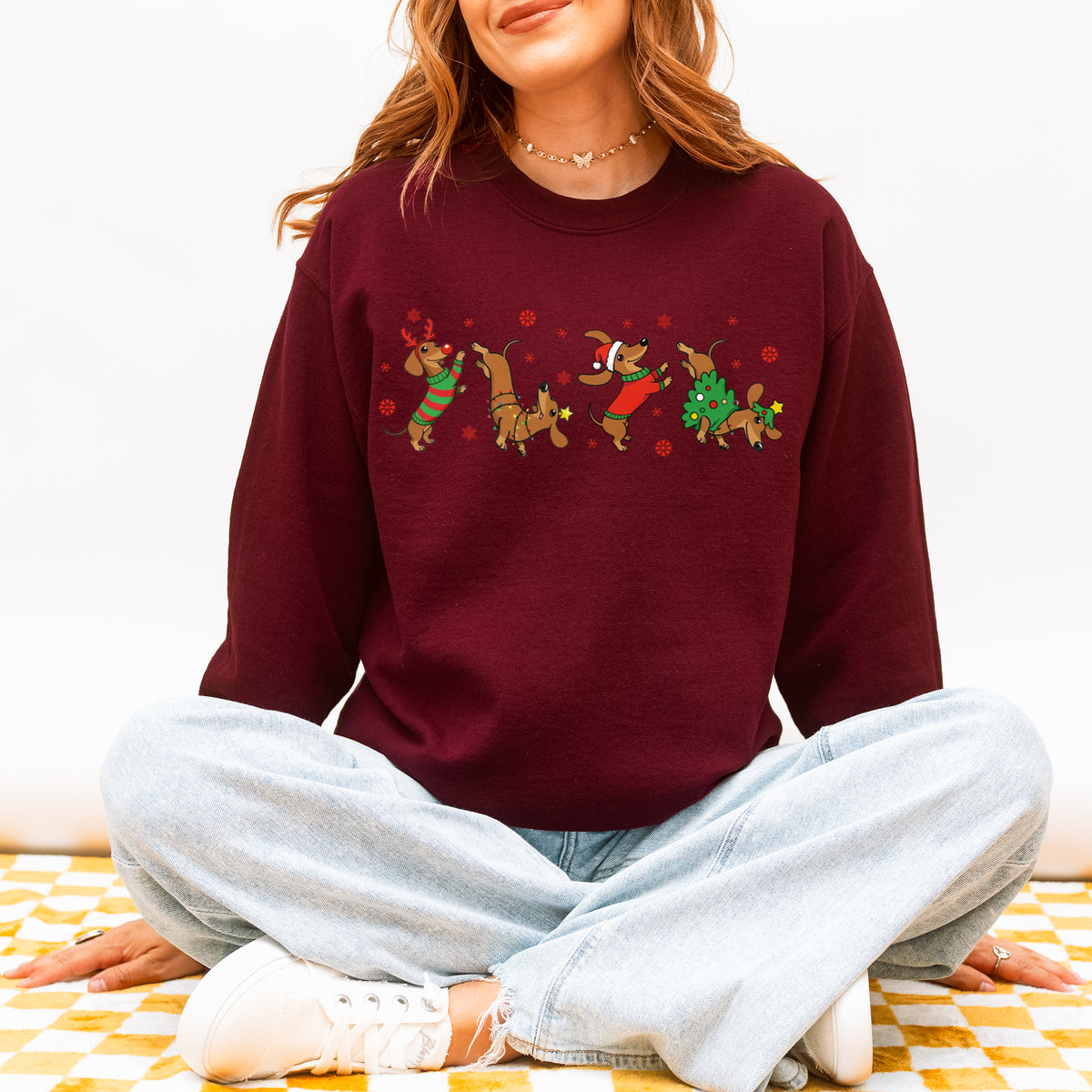 Funny Dachshund Christmas Shirt Dog Lover Gift Xmas Sweatshirt