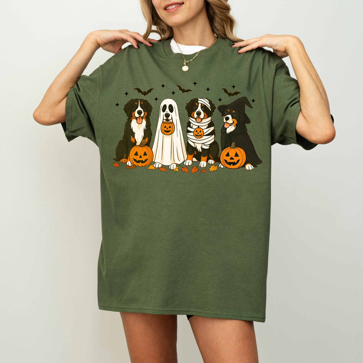 Bernese Mountain Dog Halloween Shirt – Fall Pumpkins Gift