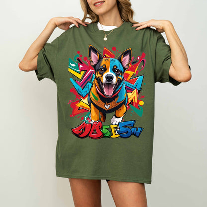 Colorful Graffiti Funny Dog T-Shirt