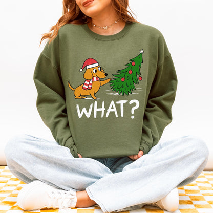 Funny What? Dachshund Christmas Sweatshirt