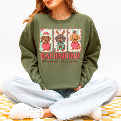 Dachshund Through the Snow Trio Christmas Sweatshirt