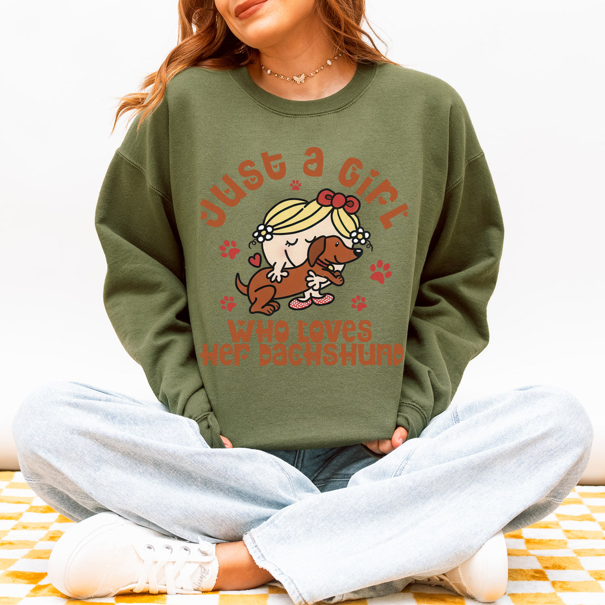 Just a Girl Who Loves Her Dachshund Mom Sweatshirt