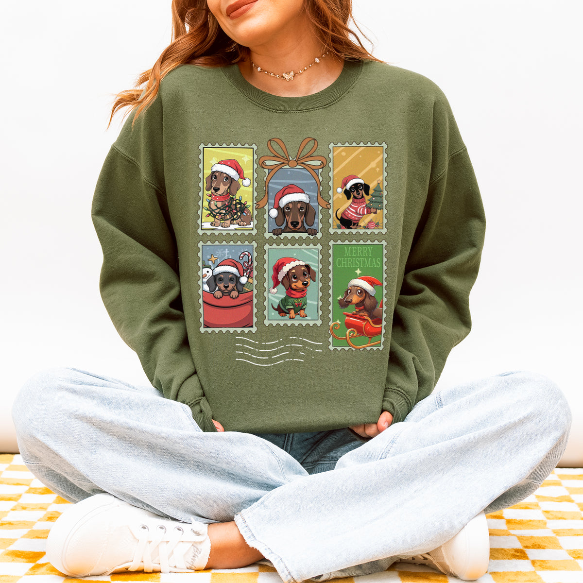 Dachshund Christmas Sweatshirt Cute Holiday Dog Lover Gift