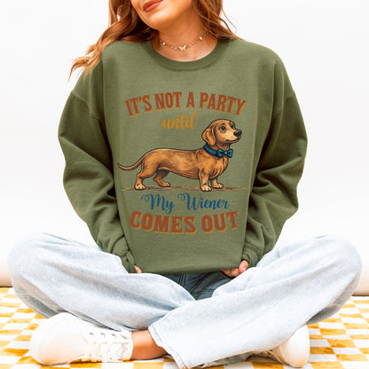 Funny Dachshund Sweatshirt Party Wiener Dog Humor Gift