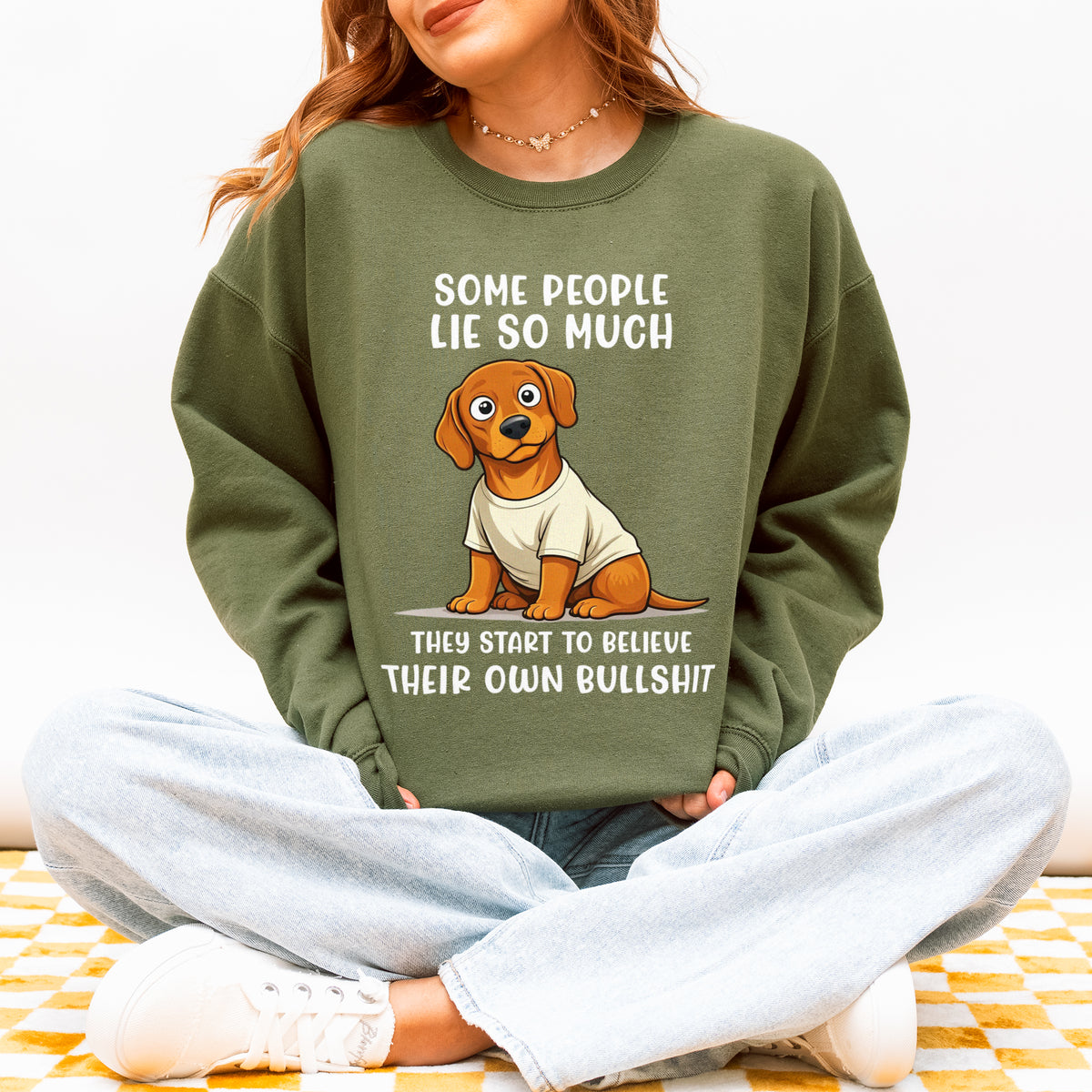 Funny Dachshund Sweatshirt Sarcastic Wiener Dog Humor Gift