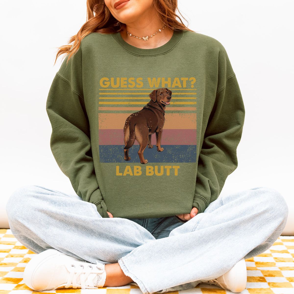Guess What Labrador Butt Sweatshirt – Funny Dog Lover Gift