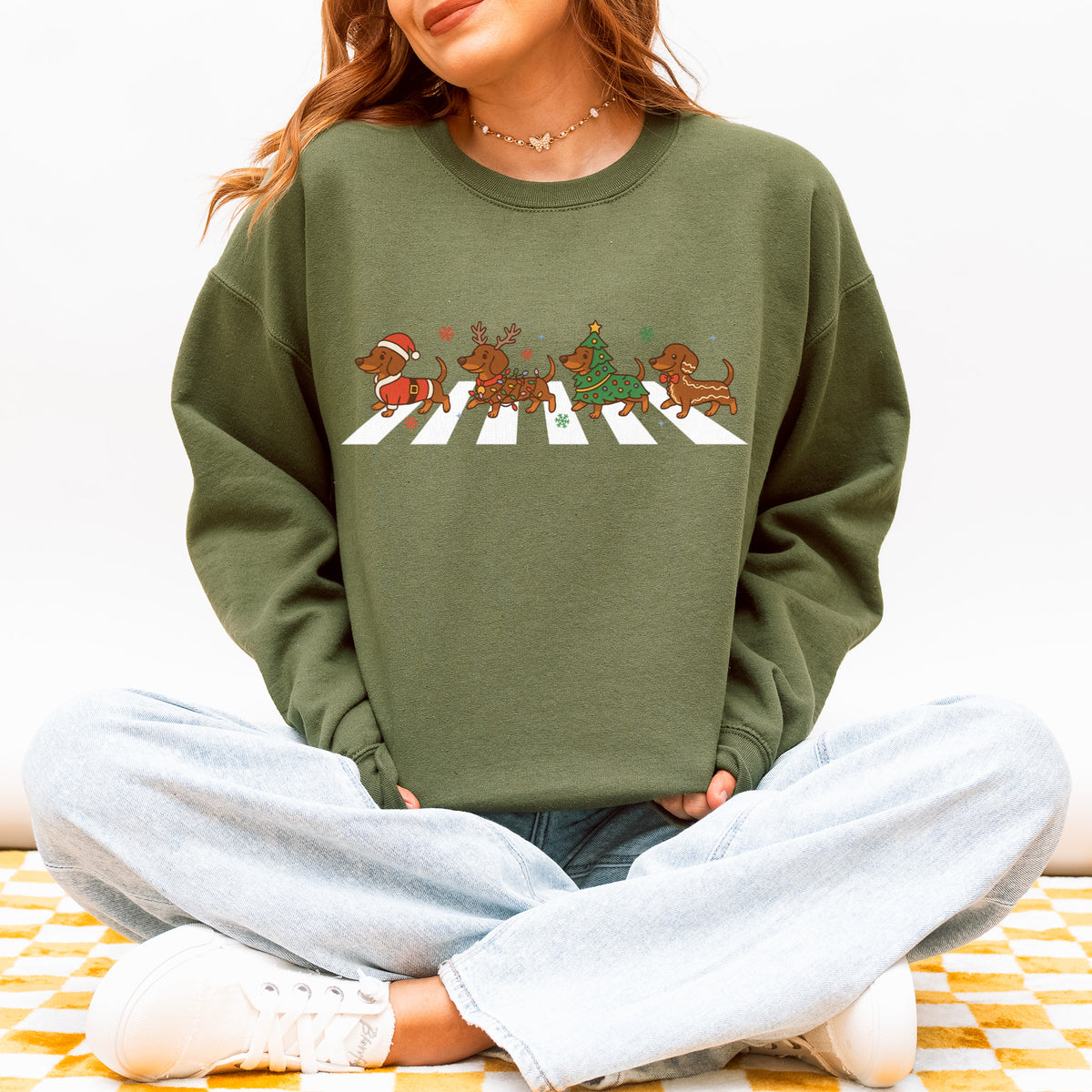 Abbey Road Dachshund Christmas Sweatshirt
