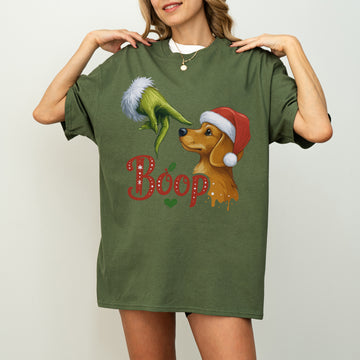 Boop Dachshund Shirt – Funny Wiener Dog Tee with Green Mischief Hand, Cute Dog Lover Gift