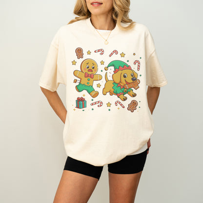 Elf Gingerbread Dachshund Christmas Shirt