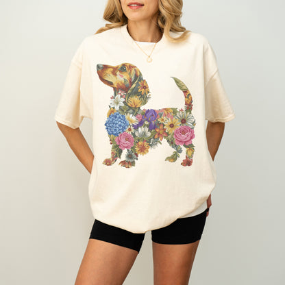 Floral Dachshund Shirt – Cute Dog Mom Gift for Dachshund Lovers