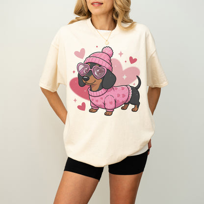 Cute Valentine Dachshund Dog Mom T-Shirt