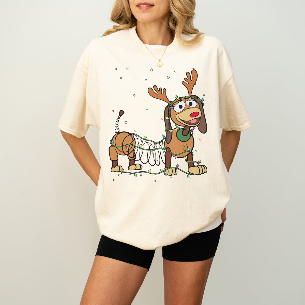 Reindeer Lights Dachshund Christmas Shirt – String Lights Pup