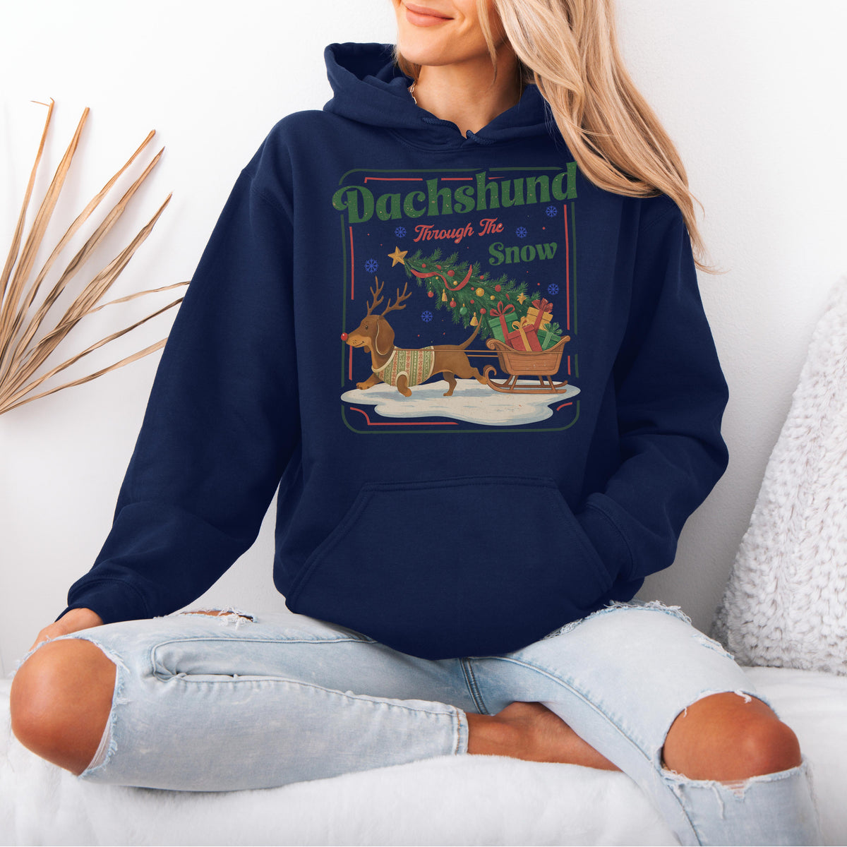 Dachshund Through the Snow Christmas Hoodie