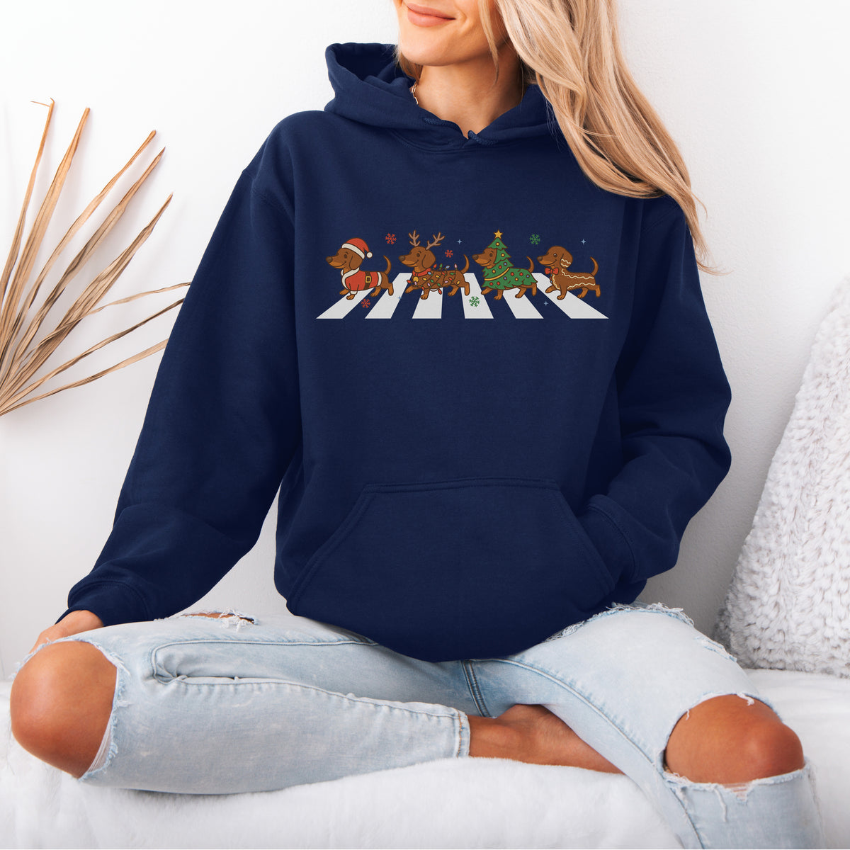 Abbey Road Dachshund Christmas Hoodie