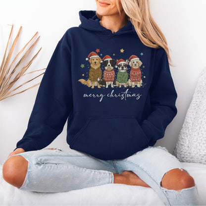Merry Christmas Dogs Hoodie – Cute Holiday Puppy Dog Lover Gift