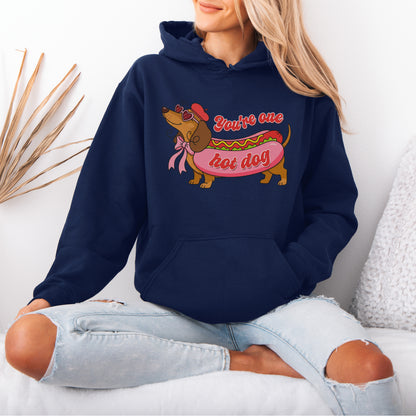 You Are One Hot Dog Dachshund Valentine Hoodie