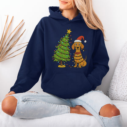 Sausage Dog Christmas Lights Dachshund Hoodie – Holiday Gift