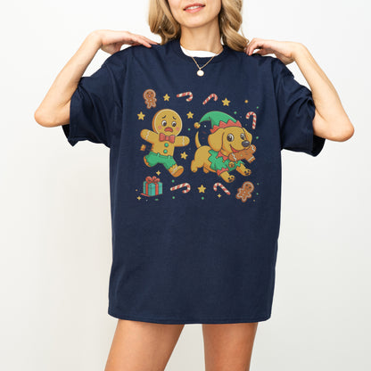 Elf Gingerbread Dachshund Christmas Shirt