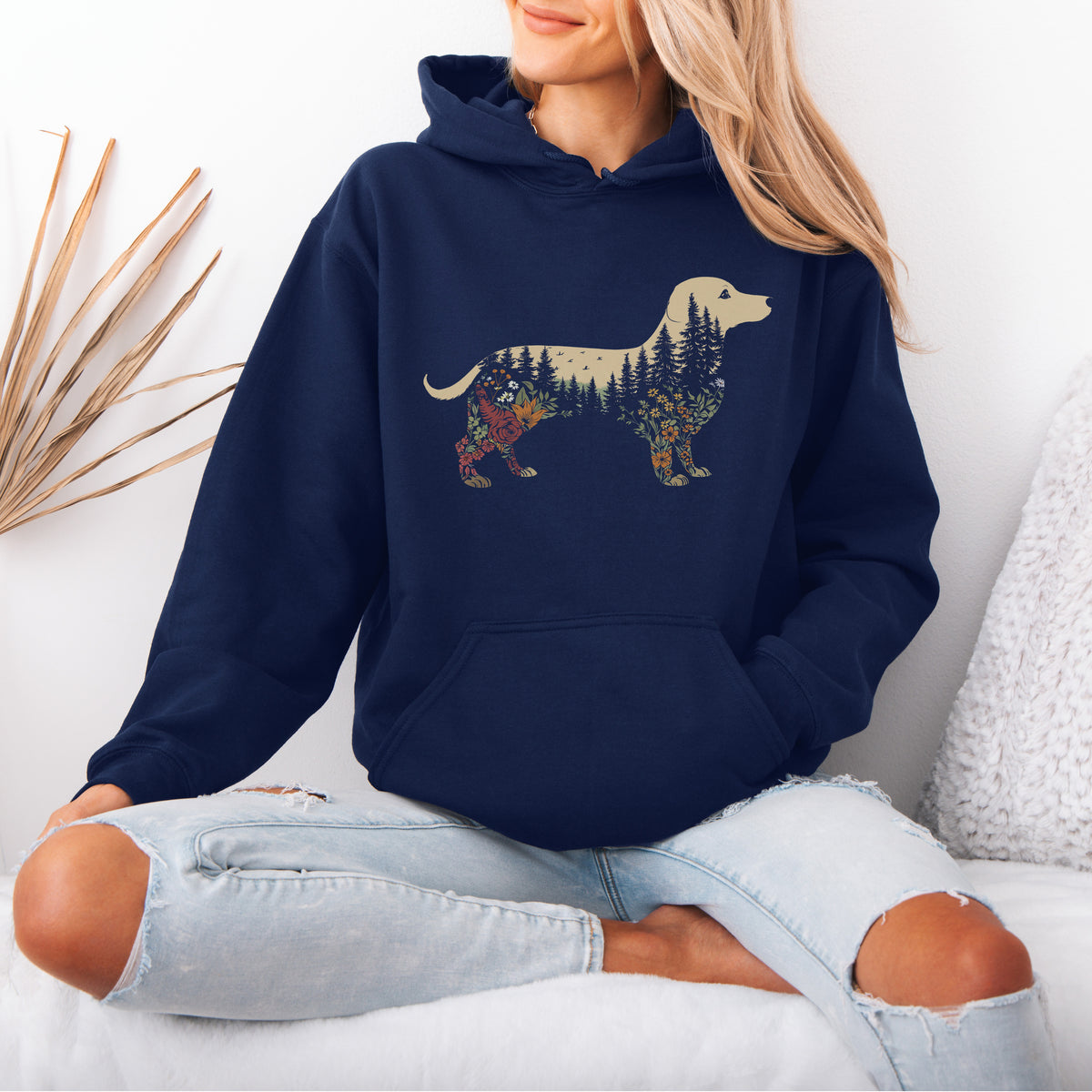 Boho Dachshund Hoodie Gift for Sausage Dog Lovers