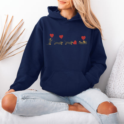Dachshund With Heart Balloons Hoodie